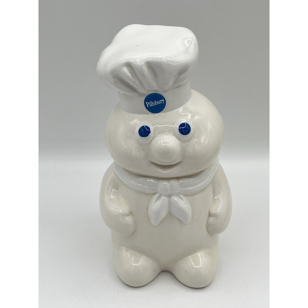 Pillsbury Doughboy Poppin' Fresh Ceramic Piggy Bank W/Stopper Vintage 1988 8.5"